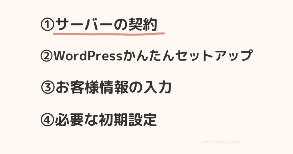 手順①サーバーの契約